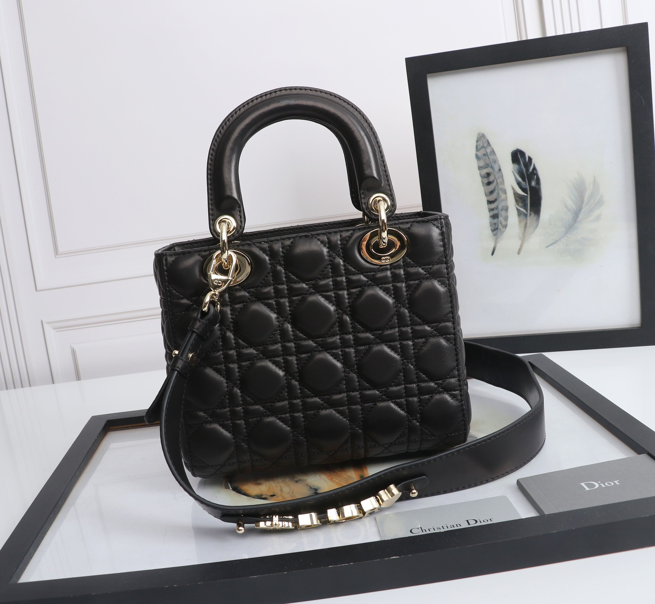 Small Lady Dior My ABCDior Bag Black Cannage Lambskin